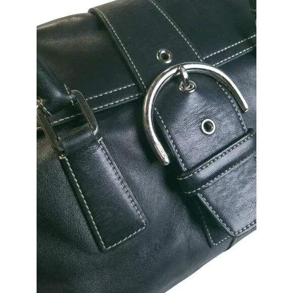 COACH Vintage Soho Flap Satchel in black Y2K - Picture 10 of 10